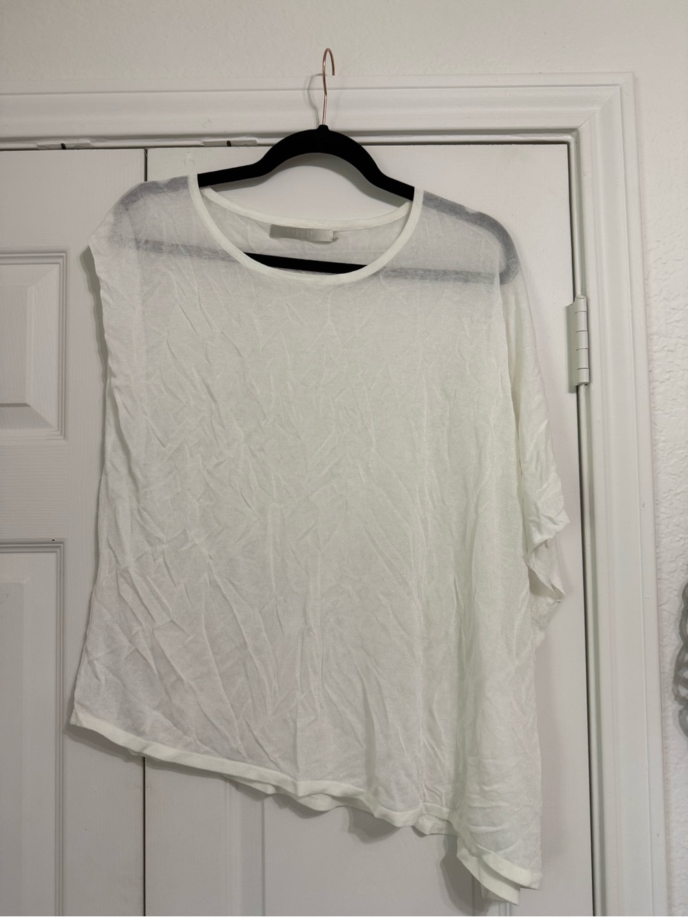 One Grey Day x Revolve White Sheer Uneven Sleeve Top